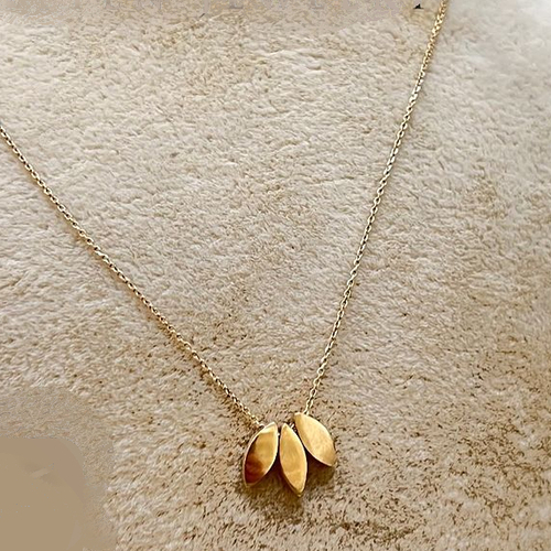 Copper alloy 3 leaves pendant necklace customize铜合金3叶片吊坠项链订制