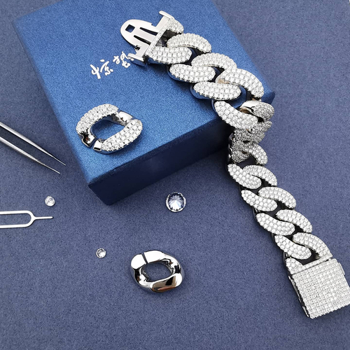 Copper alloy+zircon Hip Hop bracelet customize铜合金+锆石手链订制
